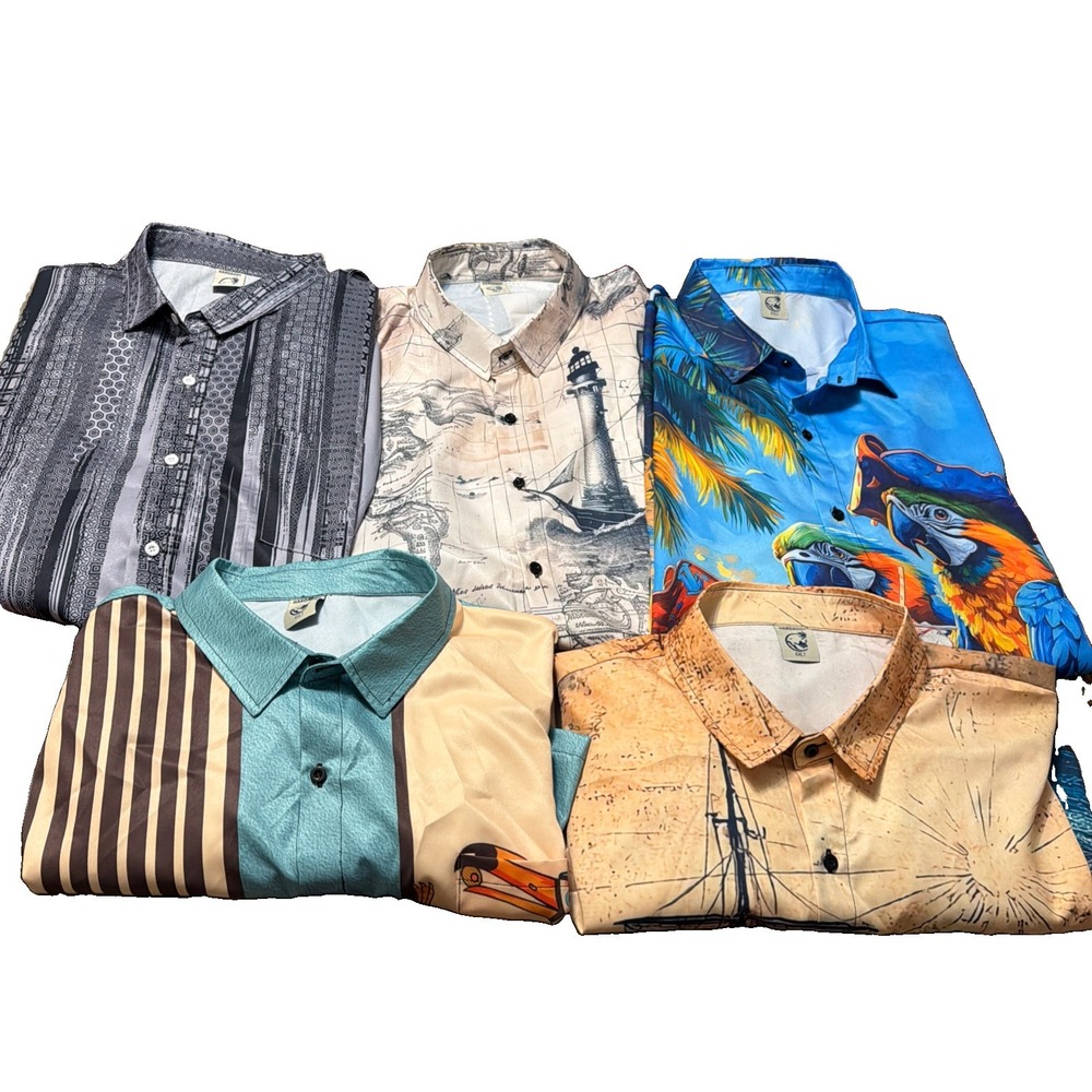 HARDADDY Mens Lot Of Shirts (5) 4XLT  Hawaiian Style Short Sleeve